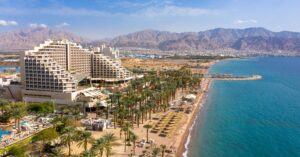Drone from Yemen hits Eilat hotel courtyard, fire erupts
